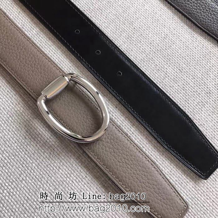 愛馬仕HERMES REVERSIBLE LEATHER STRA 官網同步 原版皮高端男士皮帶 HHG1557